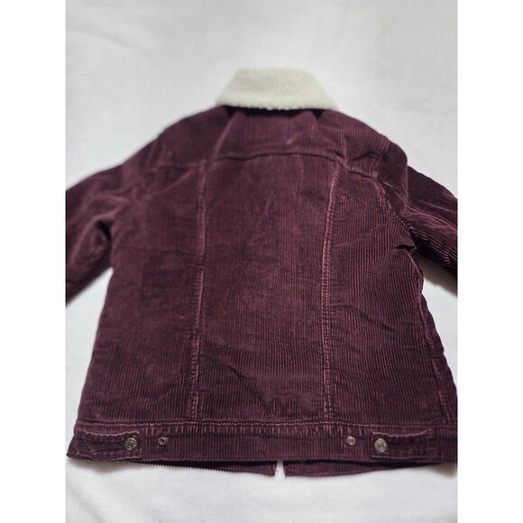 Levis Corduroy Sherpa Trucker Jacket Warm Winter Coat Mauve Purple Medium - Picture 7 of 9